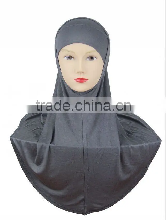 Newest high quality ISLAMIC HIJAB al amira 2pcs solid color softy mercerized cotton MUSLIM HIJAB