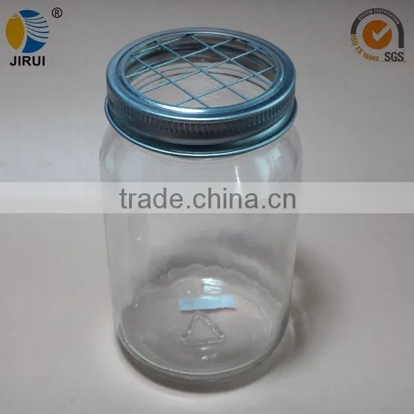 70mm silver metal lug cap with Steel-Wire mesh sieve for manson jar