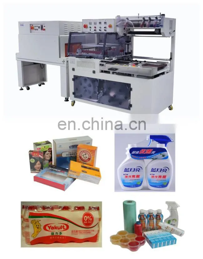 automatic L sealer shrink tunnel cosmetic box toys tableware bottles heat shrink wrapping machine