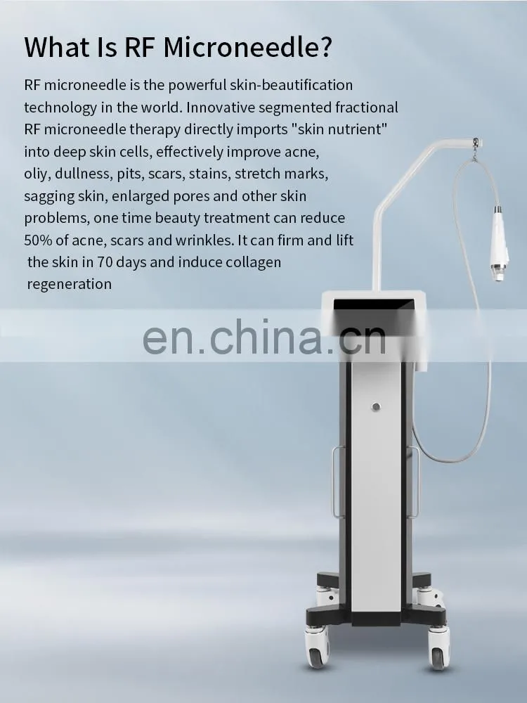 Gold RF Fractional Microneedle Machine Lifting Scars Wrinkles Remove Whitening Instrument Beauty Salon Skin Tightening Device