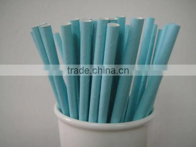 Pastel Blue Pastel Solid paper drinking straws for baby showers