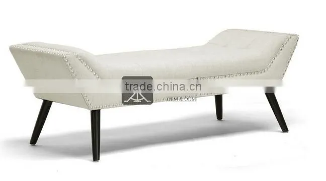 OT-022 Marsha Modern Scroll Arm Bench Bed End Foot Stool