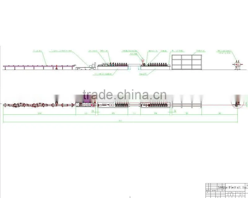 high frequency welded pipe mill line