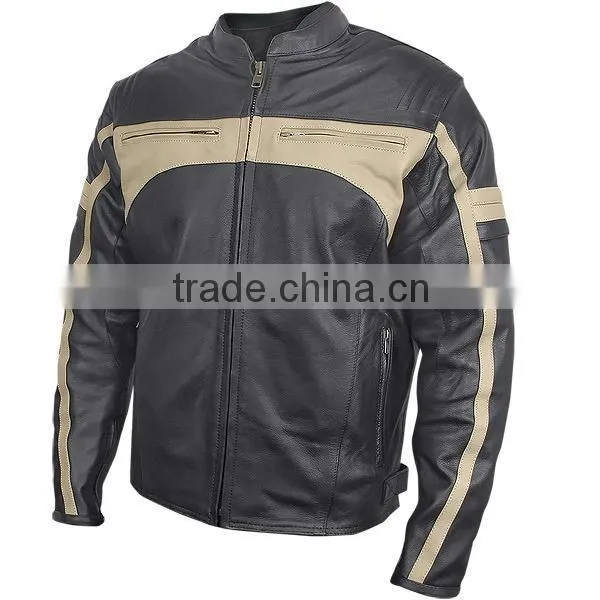 Leather motorbike jackets Men's Armored Leather Motorcycle Jacket
