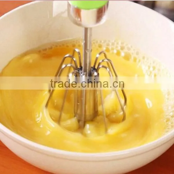 New Easy Whisks Rotating 14" Hand Blender Versatile Egg Beater -Quality Stainless Steel Hand Push Mixer