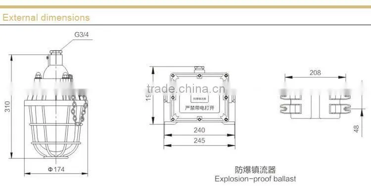 BAD51-200 Flameproof Explosion proof Light