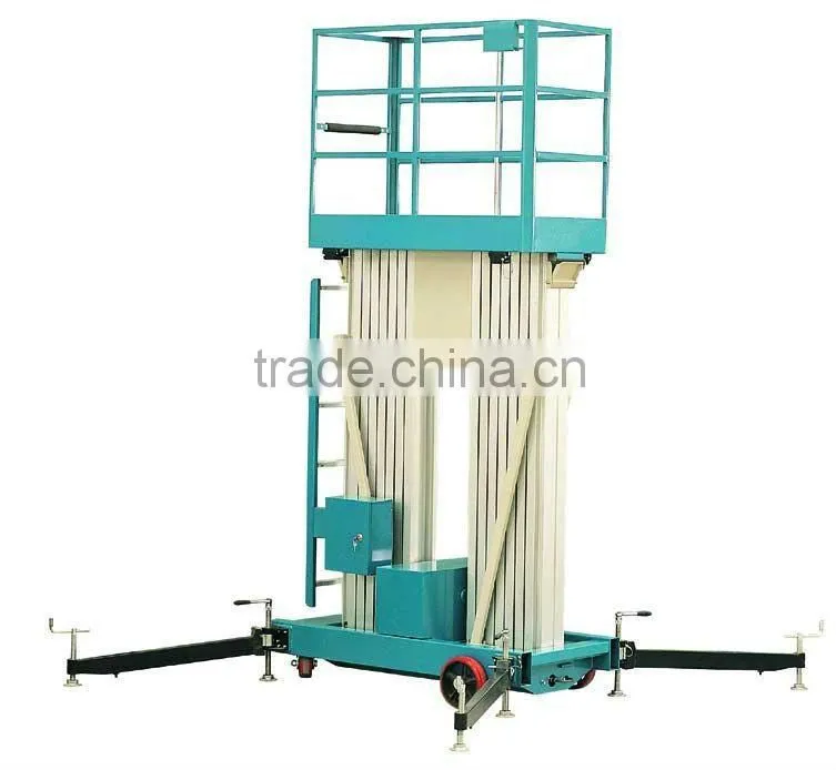 Aluminum Double Mast Hydraulic Aerial Climbing Work Platform