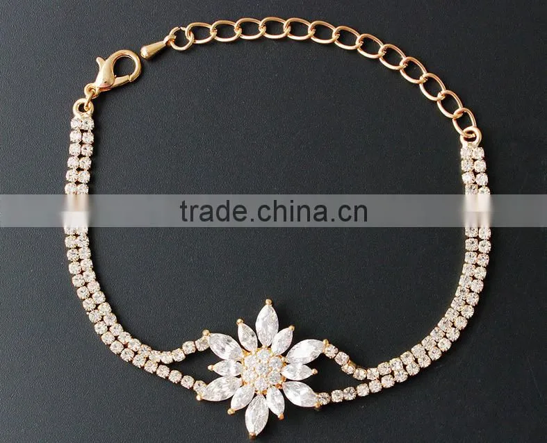 Gold and Silver Lotus Flower Bracelet For Women Fashion Jewelry