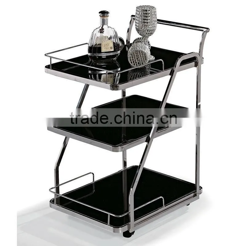 Black glass hotel trolley price