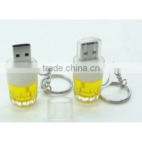 Acrylic usb pendriver beer cup usb flash drive 4gb