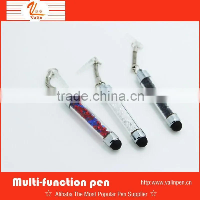 2014 Fashion design mini crystal stylus touch pen for smartphone