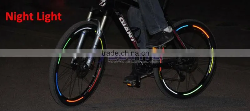 Fluorescent MTB Bike Stickers Bicycle Wheel Reflector Rim Light Tape