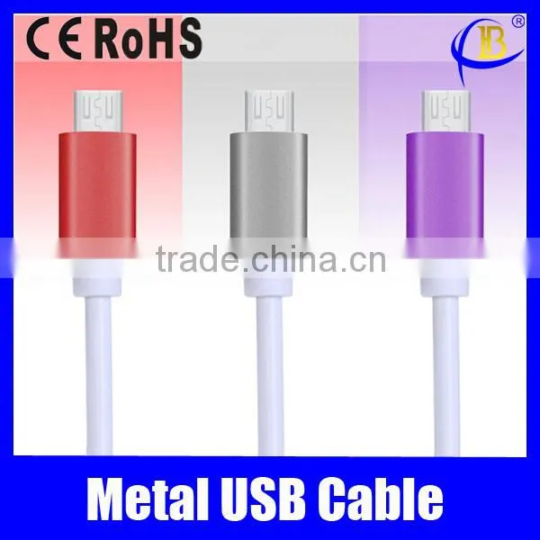 Colorful Metal USB Charger Cable Micro USB Data Cable