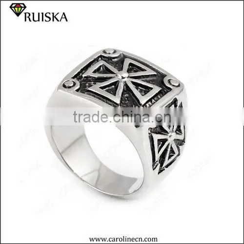 Caroline Wholesale Fashion Silver Cross Ring For Men