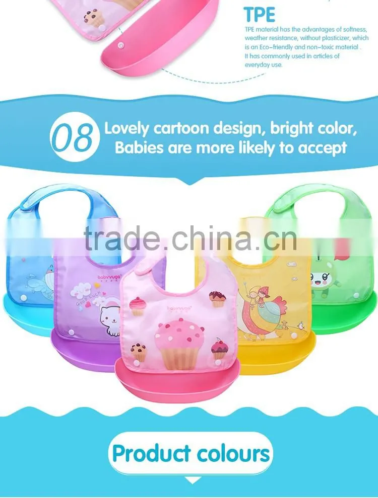 multi-functional colorful baby bib with cute design