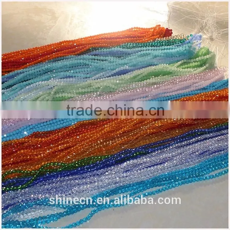 wholesale factory price general colorful loose beads 4mm 6mm 8mm faceted roundelle glass crystal beads