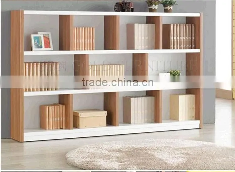Modern bookcase designs wooden bookshelves book display rack (SZ-FCB385)