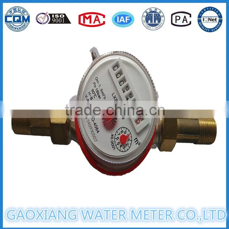 DN20mm mechanical water meter for single jet water meter,household water meter