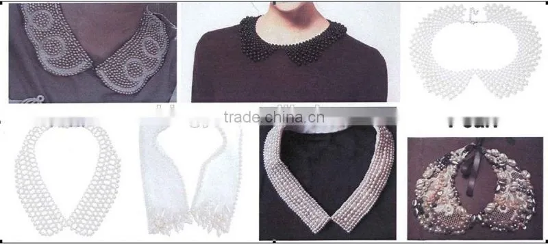 2014 Handmade Classic Style Pearl Beaded with Rhinestone Detachable Collar for Sweater -- H1412064