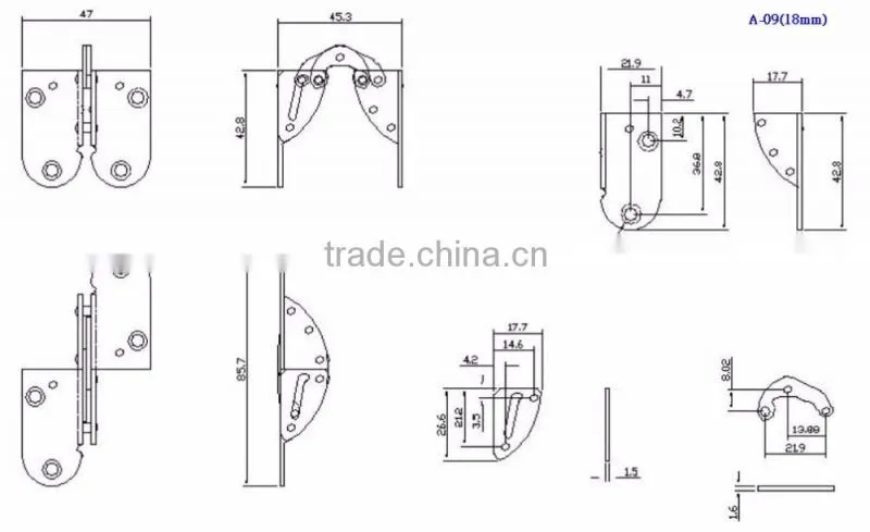 Made In Taiwan 18 mm Wood Space Save Furniture Table Desk Drop Leaf Hinges