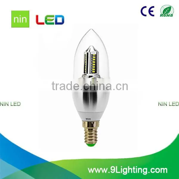 e14 candle light silver