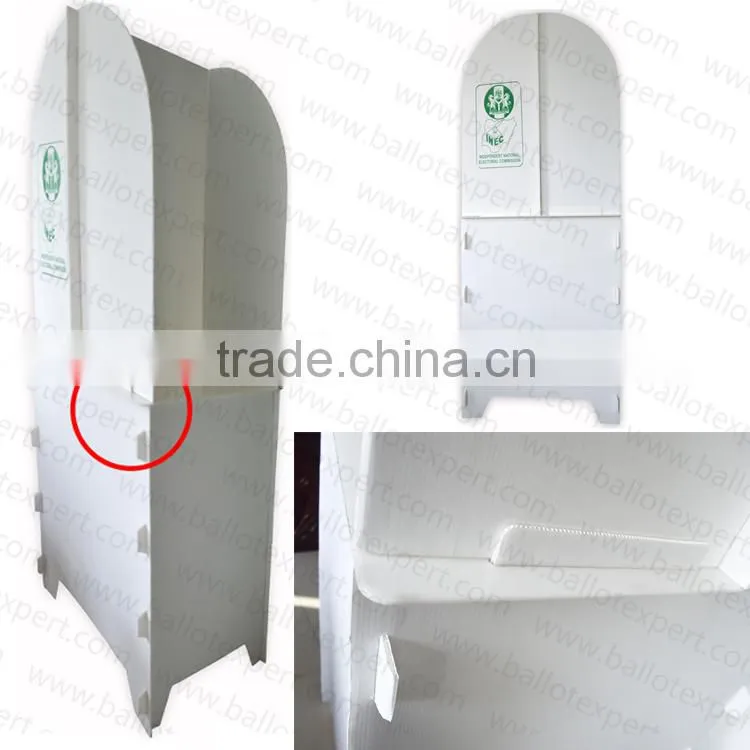 Hot selling double desk pp hollow board voting booth