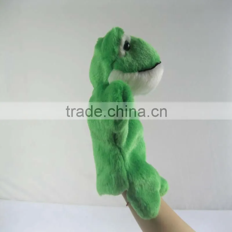 Funny plush frog hand puppet