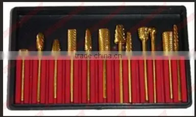 nail file drill bits set - Diamond Drill Bits Set-Ti-Plated -for Nail Art / Manicure / Polishing Machine - wholesale