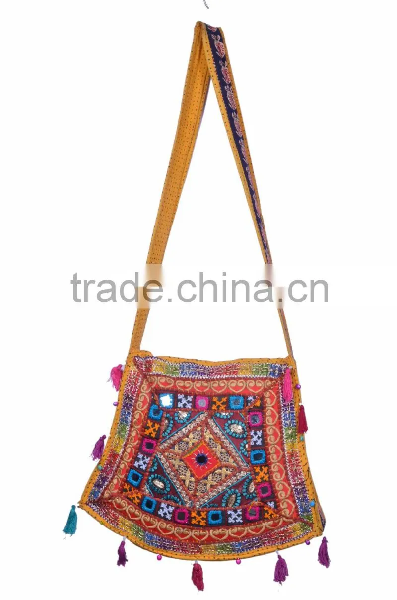 Rajasthani Long handle embroidered bag