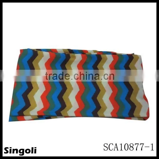 Chevron infinity scarf Wave Print Silk Cashmere Scarf