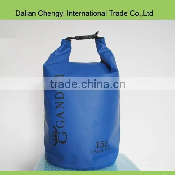 Manual solid color 600D PVC waterproof sports beach dry bag