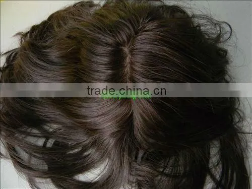 lace injection silk top toupee for men or women with invisible knots on top