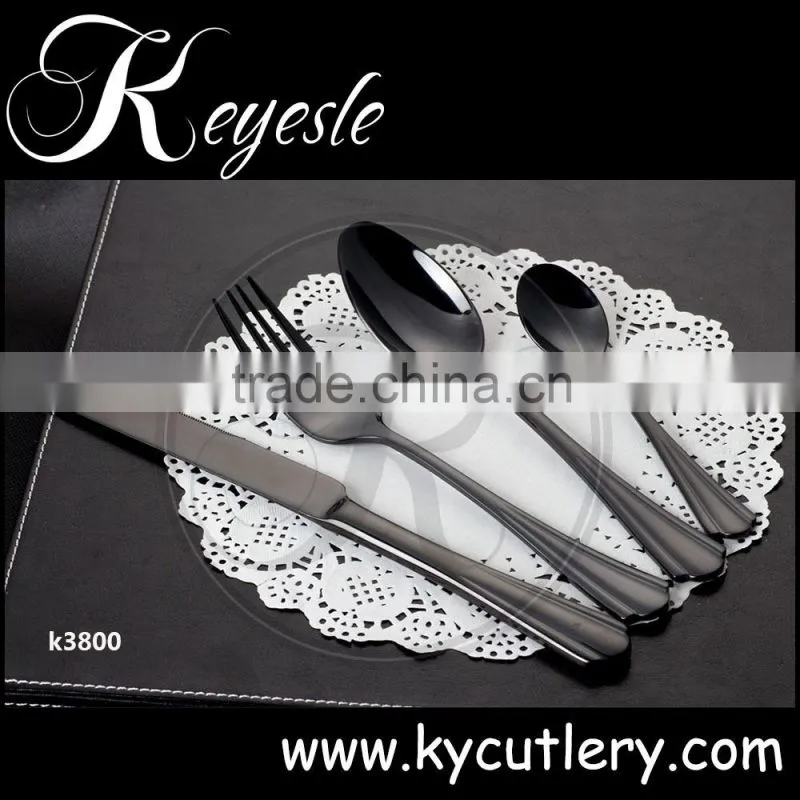 black gold cutlery,cutlery black stainless,black metal cutlery