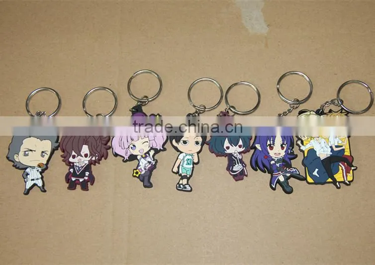 colorful 3D plastic soft pvc carton key chain