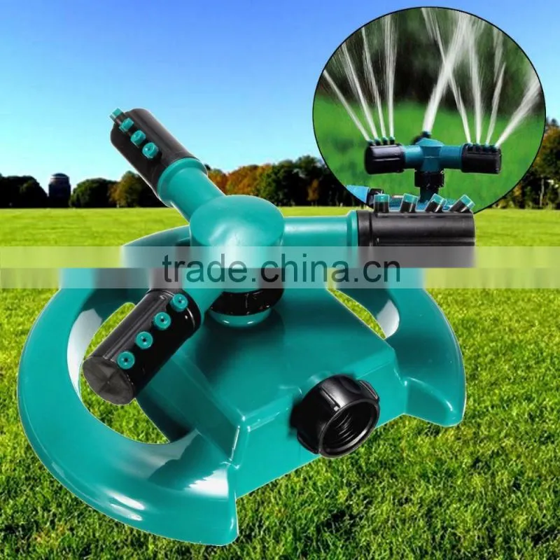 Blue and Black Color Lawn Water Sprinkler Plastic Rotating Adjustable 360 Degree Garden Irrigation