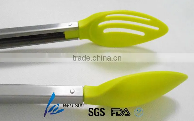 Fancy nylon large slotted food tongs