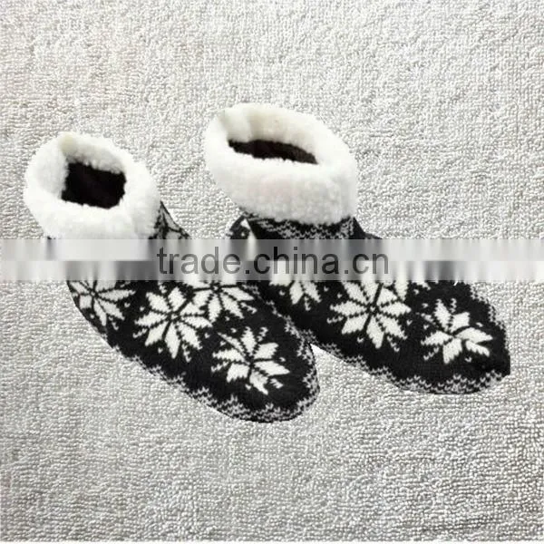New Ladies Girls Knitted Lined Anti Slip/Skid Indoor Ankle Boot Slipper Socks non slip ankle socks
