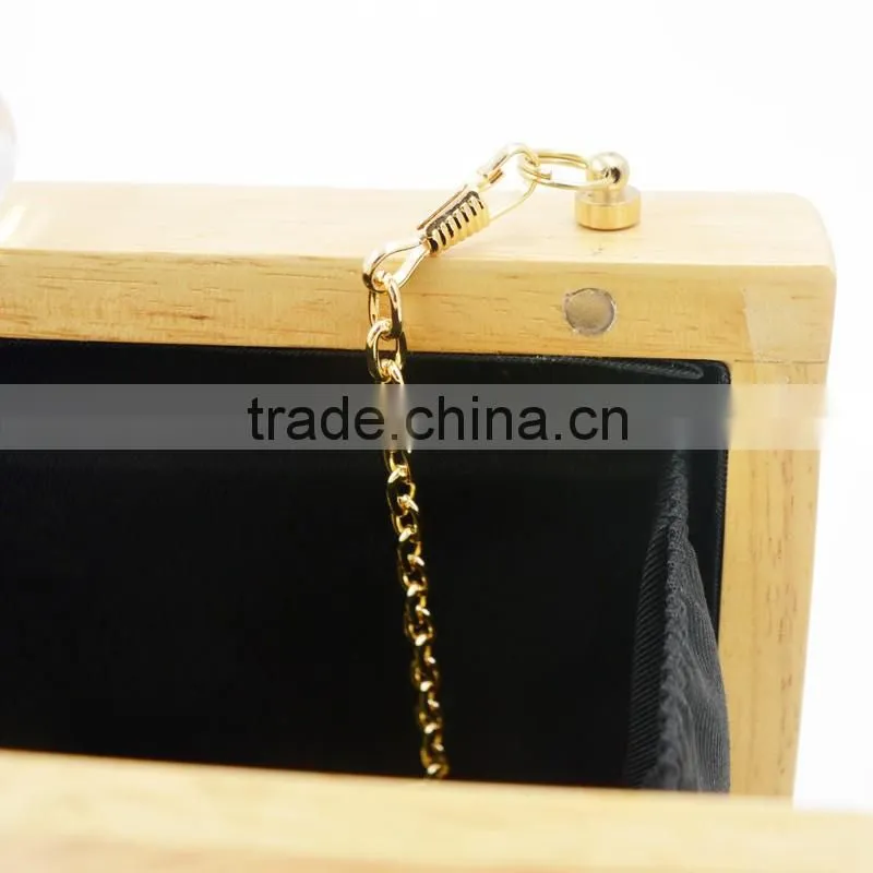 custom national style wooden purse eveing bag wood clutch