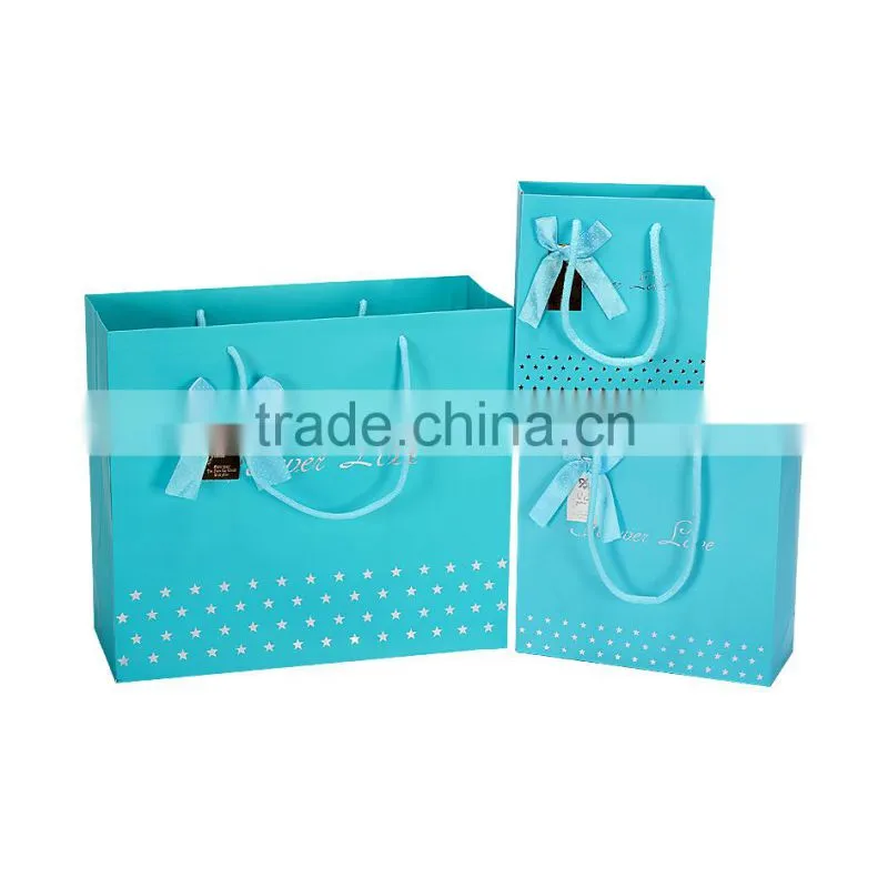 China supplier bow paper birthday gift paper bag