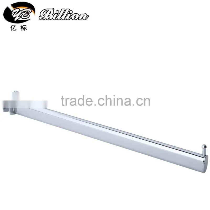 Metal Chrome Crossbar Fix Display Hook 15*30 Square Tube Straight Arm Display Hook with 9 Balls