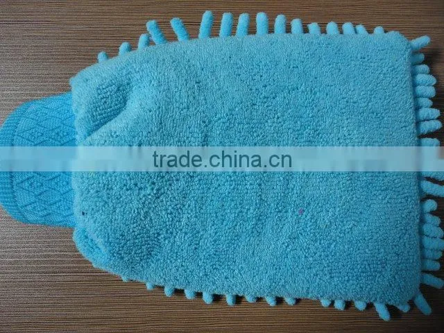 Chenille car cleaning mitt