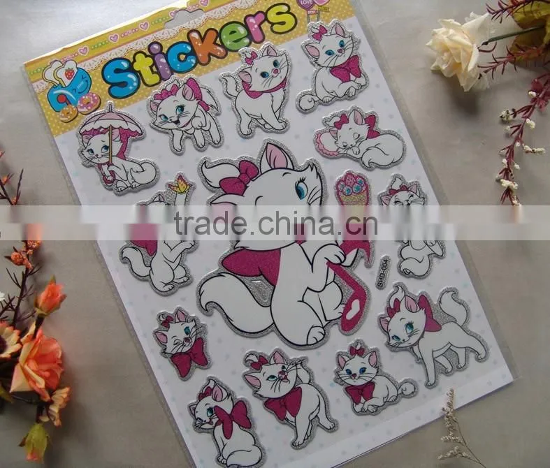 3d diamond puffy sticker,interesting puffy sticker , promotional gift puffy sticker for kids