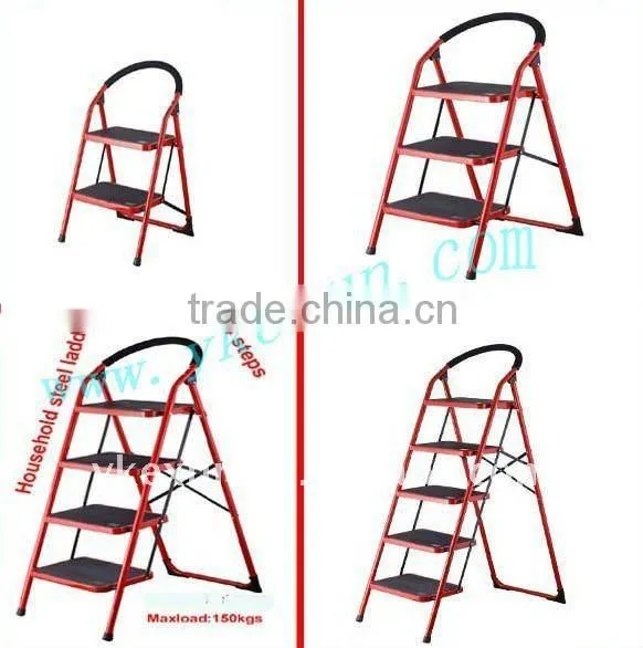 durable wide pedal steel folding tube step ladder ,household ladder