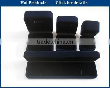 Custom Cheap blue hot selling flocking branded jewelry box