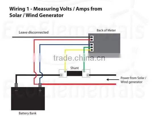 DC 100V 50A Digital VOLT AMP Meter Voltmeter Ammeter +CURRENT SHUNT Red/Blue LED