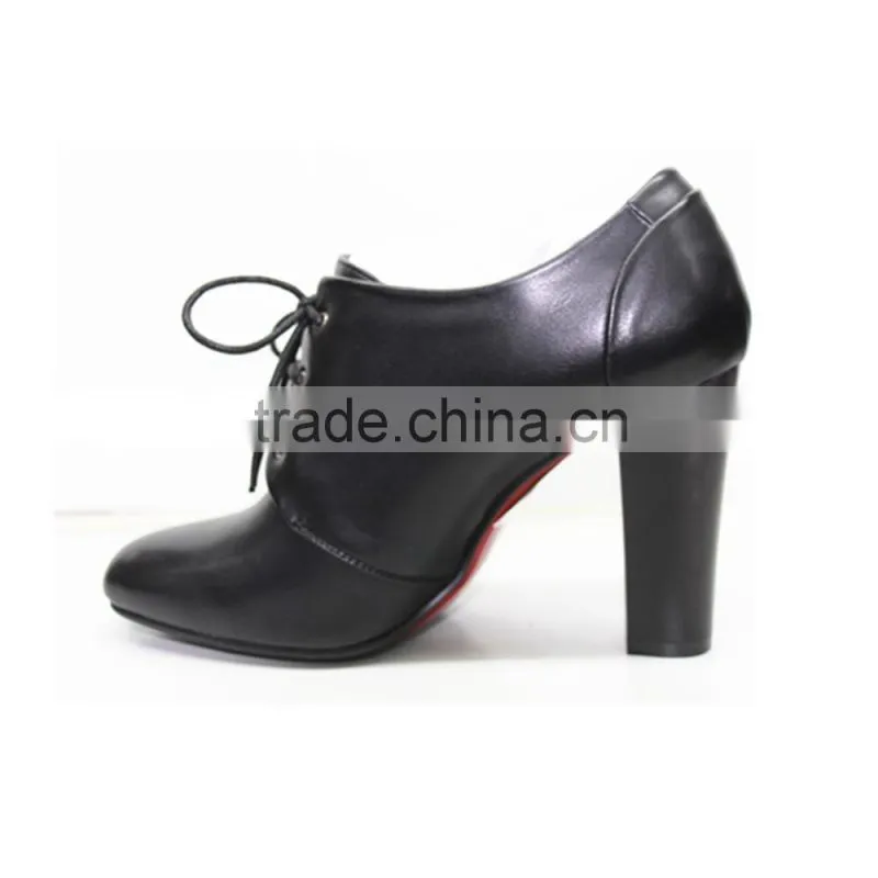 2015 new arrival chunky heel woman shoe