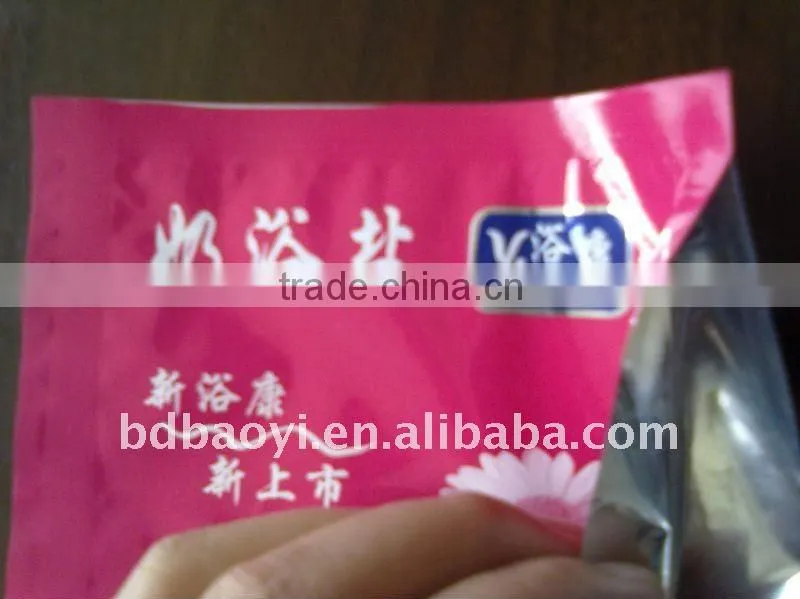 excellent printing small plastic bag for bath salts 12x7cm