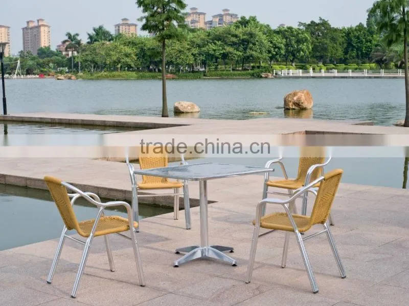 Cheap table chairs aluminum outdoor dinning restaurant set YC002 YT2