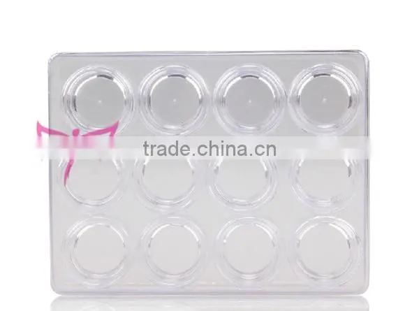 1x 12 Clear Empty Storage Case Box container nail art,hot round nail art storage