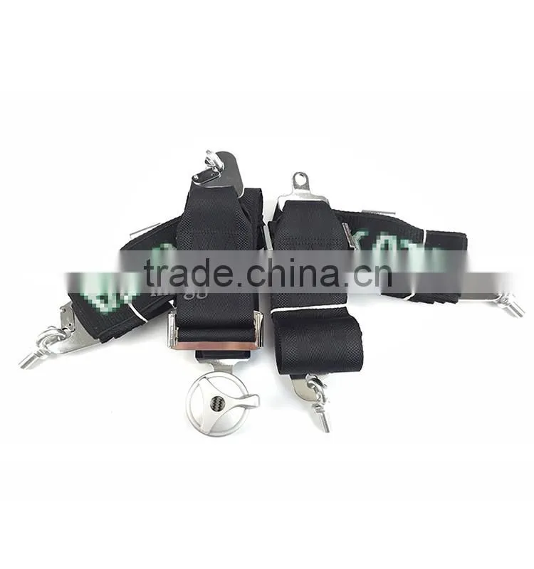 High Quality Quick Release 4 Points Black Racing Harness Seat Belt Fia
